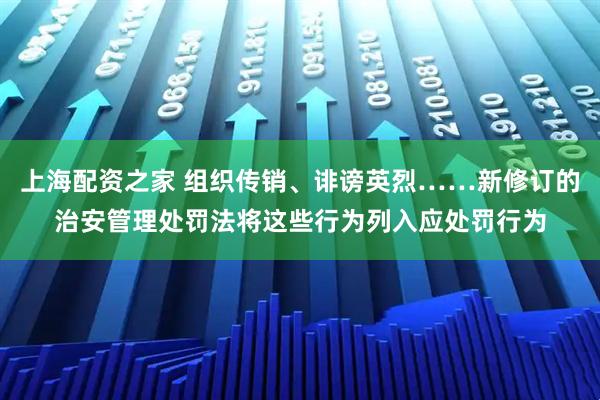 上海配资之家 组织传销、诽谤英烈……新修订的治安管理处罚法将这些行为列入应处罚行为