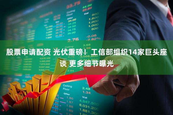股票申请配资 光伏重磅！工信部组织14家巨头座谈 更多细节曝光