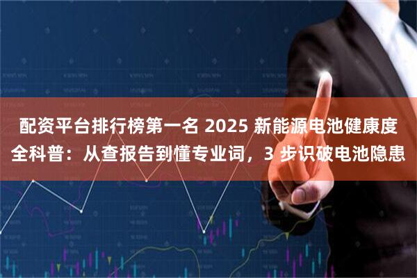 配资平台排行榜第一名 2025 新能源电池健康度全科普：从查报告到懂专业词，3 步识破电池隐患
