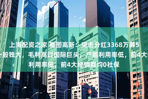 上海配资之家 雅图高新：突击分红3368万募5500万补流，一股独大，毛利高过国际巨头，产能利用率低，前4大经销商均0社保